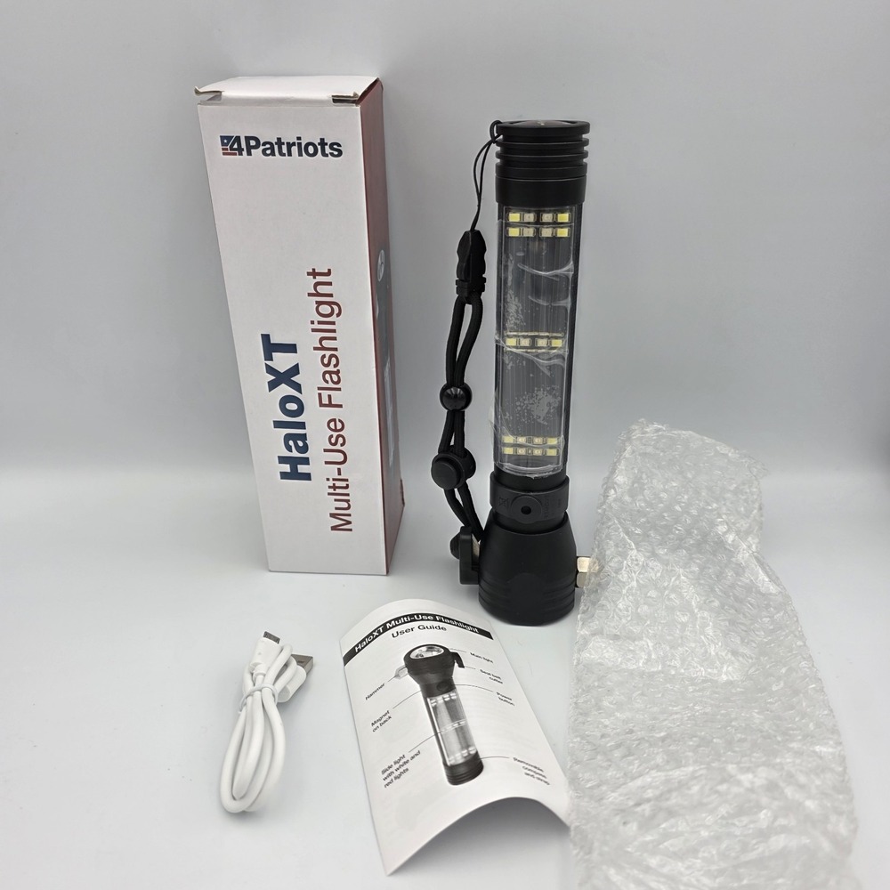 4Patriots HaloXT Rechargeable LED Flashlight Solar Powered Charger Multi-Use New - Picture 1 of 6